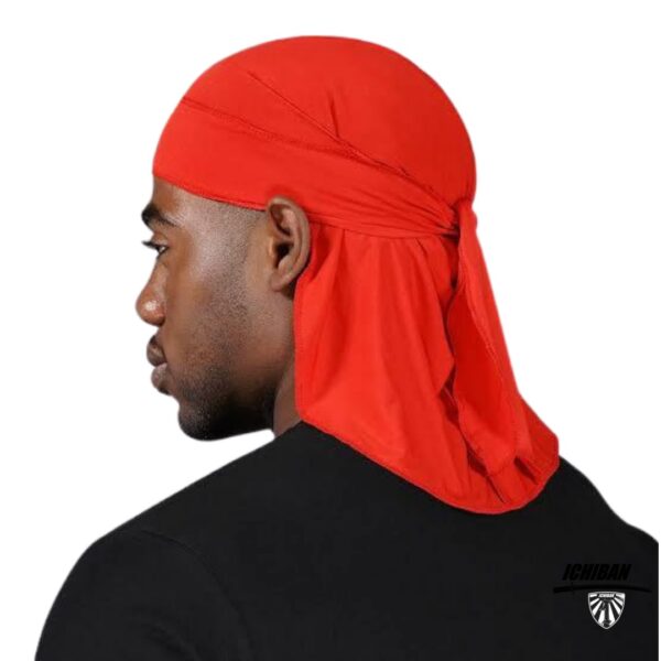 Durag de cetim preto e vermelho – Mansa's